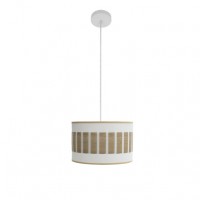 Distribuidor - Lâmpadas Diversas | Colgantes Moderno | COLGANTE IVANNA 1XE27 BLANCO/BLANCO-MADERA CLARA REGX30X30 CM Ref: 188493085
